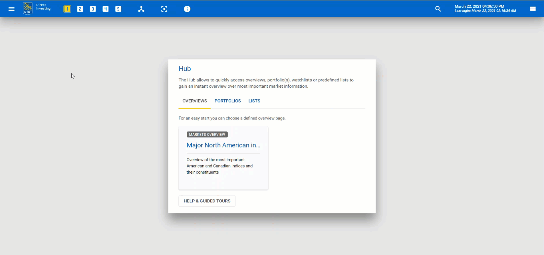 Opening the index constituents widget. 